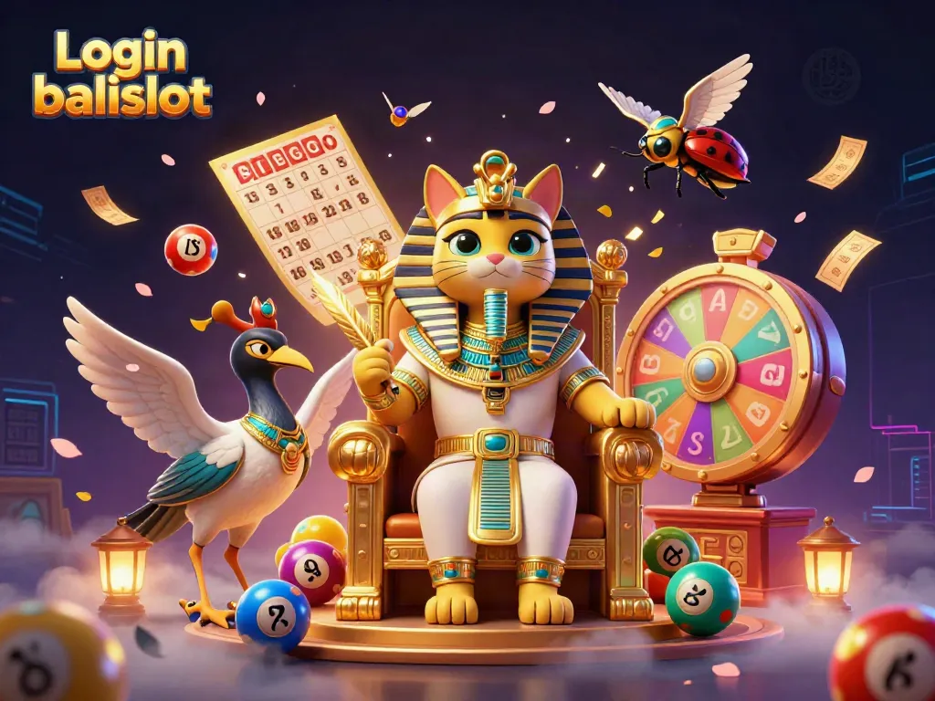 Experience the thrill of Login balislot with vivid lottery and casino elements in a dynamic 3D illustration.