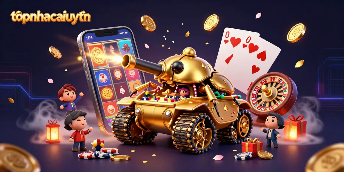 Experience the thrill with topnhacaiuytinn's charming 3D illustration of a casino-themed beetle tank.