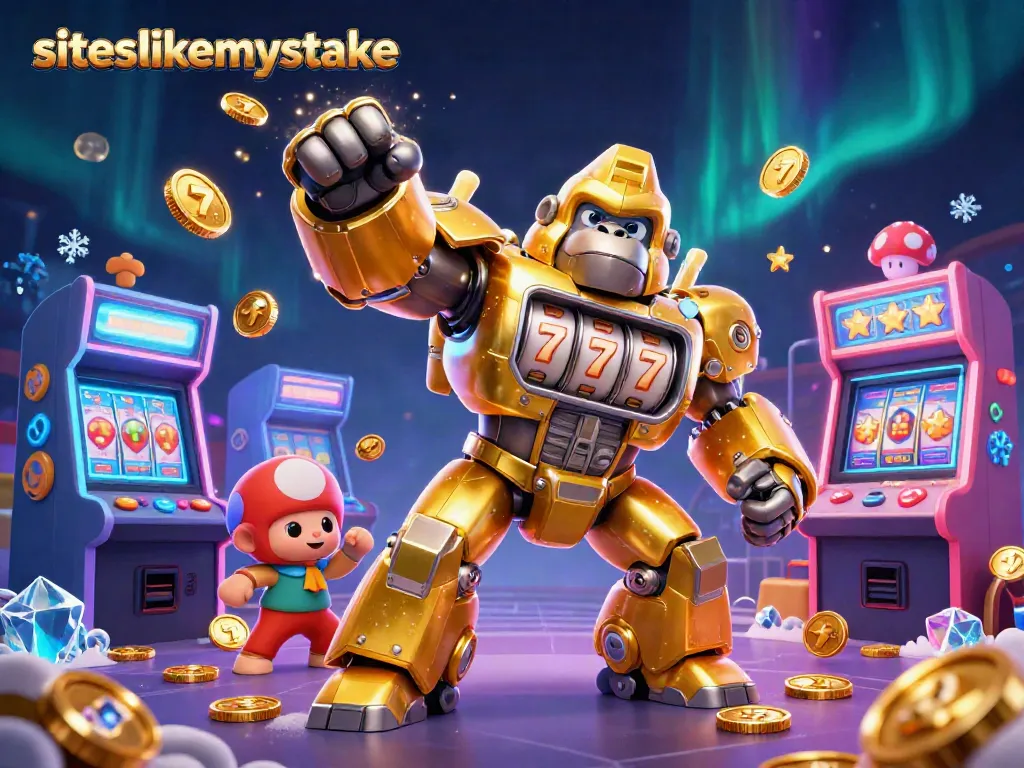 Experience thrilling wins at siteslikemystake with dynamic gaming elements in a 3D casino scene.