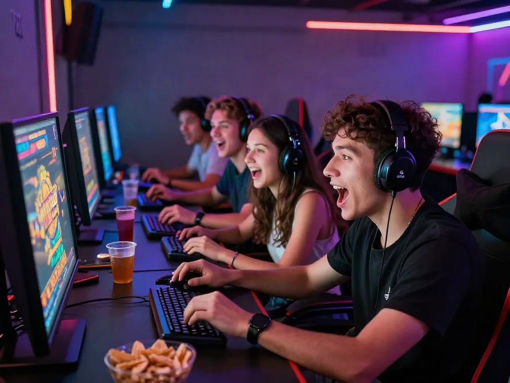 ZEUS222 dalam suasana permainan slot online dengan penggemar yang bersemangat.