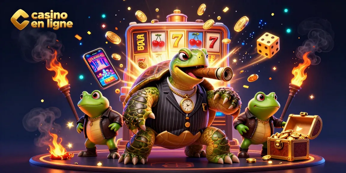 Profitez de l'animation d'un casino en ligne avec un logo captivant et des personnages charmants.
