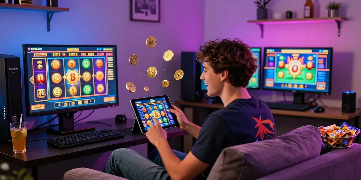 Seorang pemain menikmati pengalaman permainan kasino online bolaslot99 dengan slot gacor yang mengasyikkan di tablet.