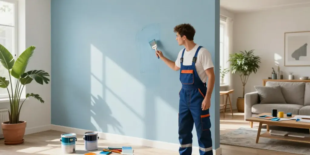 Professional painter enhancing a home interior at https://innovationpaintingremodeling.com