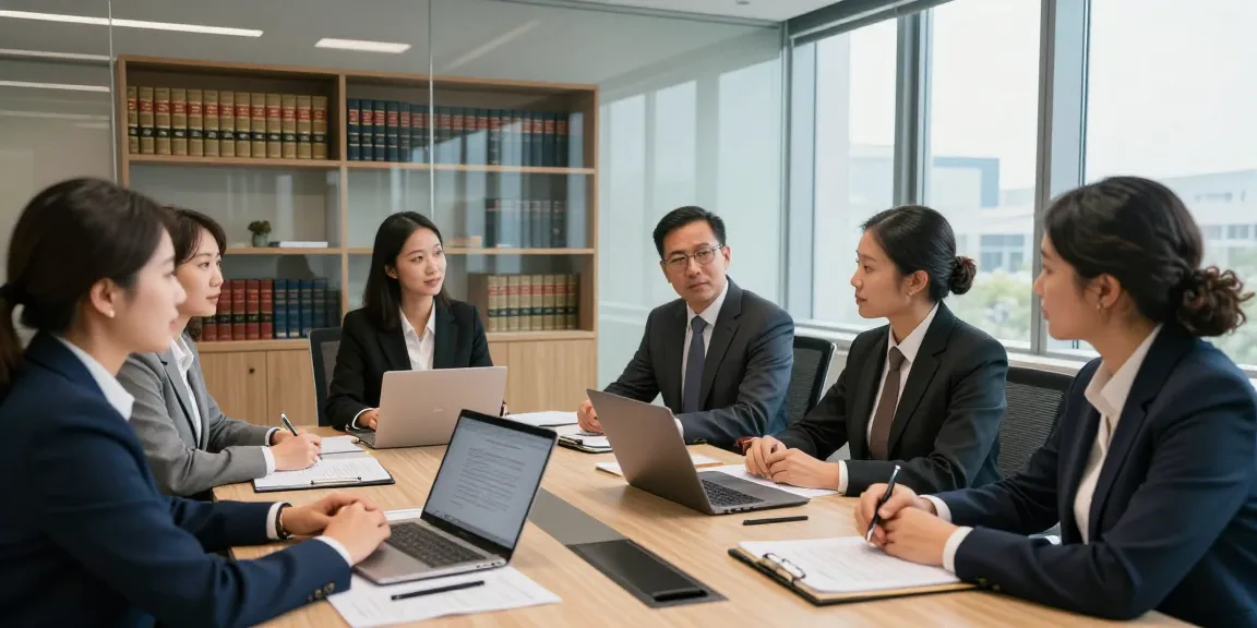 Lead Roedl team collaborating in a modern law office, showcasing professional legal expertise and teamwork.
