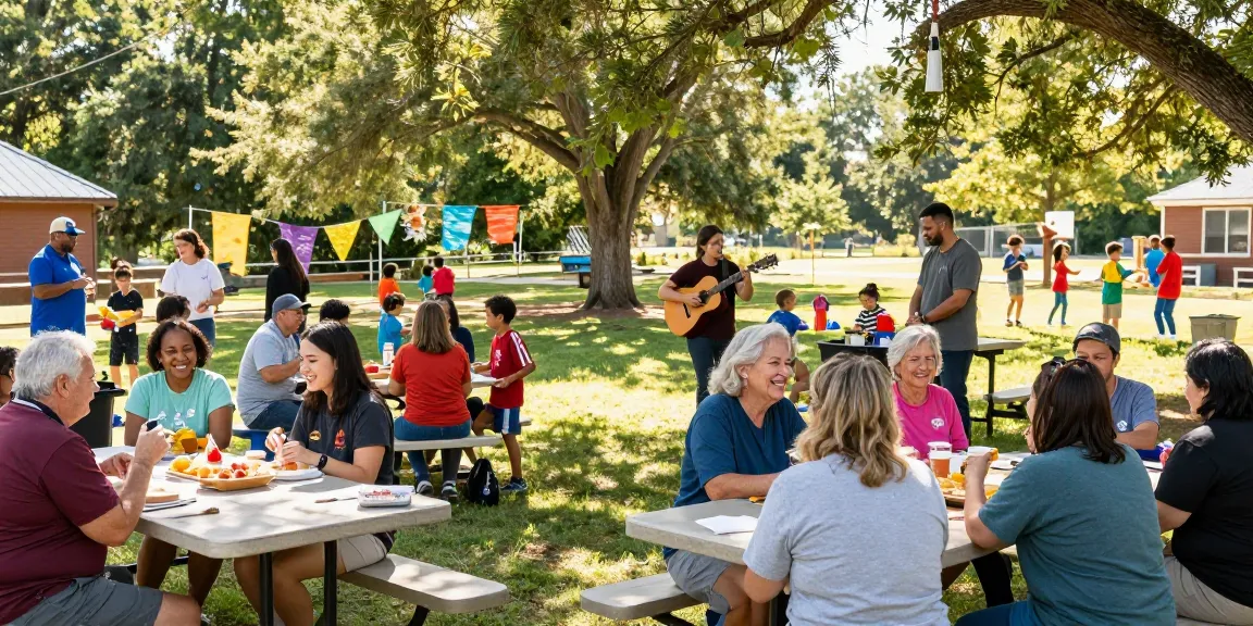 Community fellowship at a discovery community christian church, showcasing diverse attendees enjoying outdoor activities.