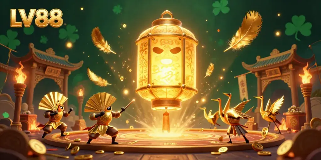 Experience the vibrant LV88 online casino atmosphere in this dynamic illustration of gaming excitement.