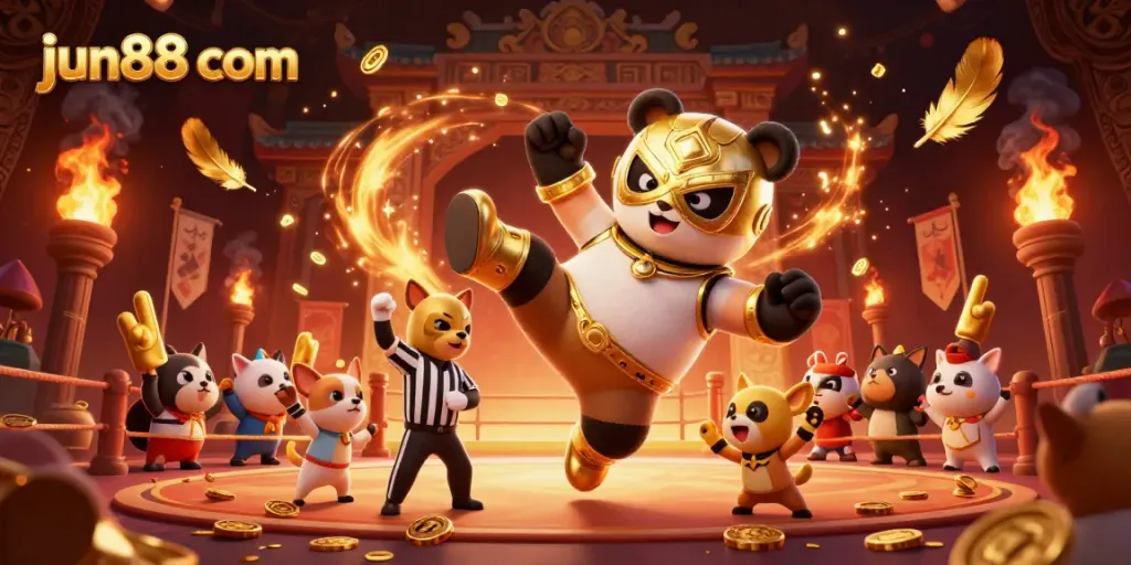 Experience thrilling bets at jun88 com with vibrant 3D casino characters illustrating excitement and action.