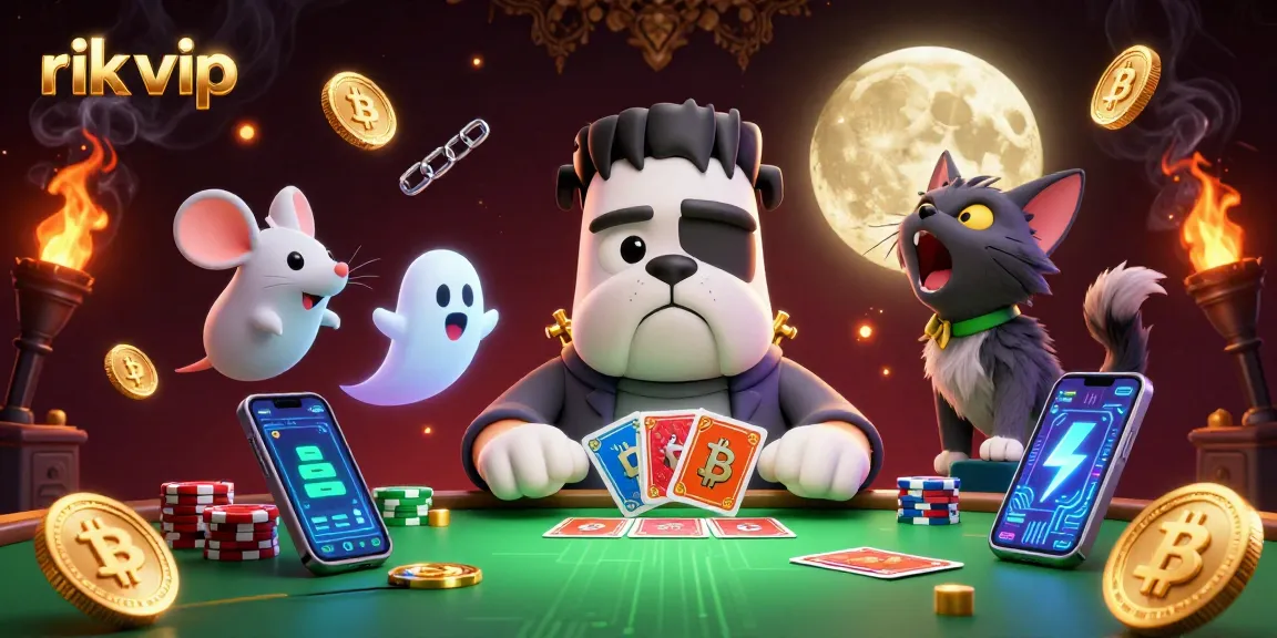 Engage with dynamic gameplay as rik vip at a spooky casino scene featuring unique characters and thrilling elements.