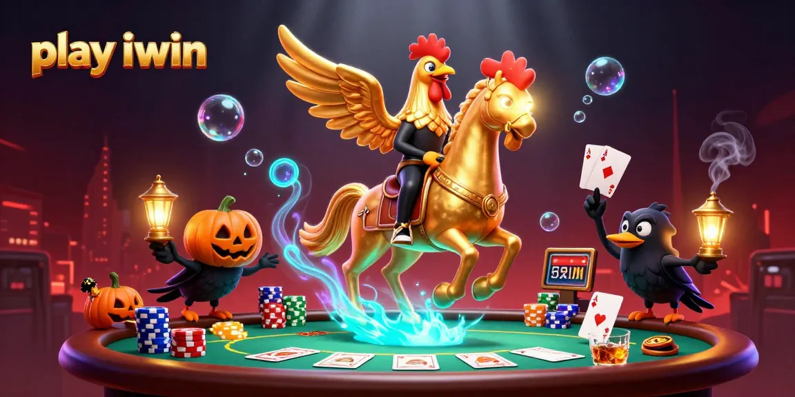Join the thrilling action to play iwin in an enchanting casino scene with colorful poker elements.