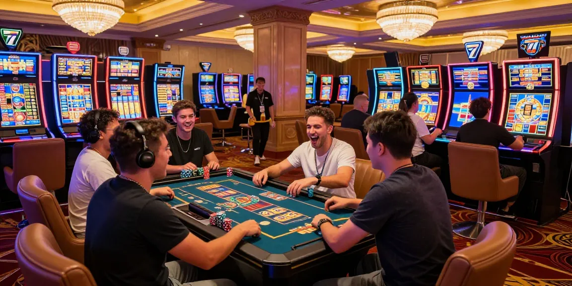 Atmosfer permainan slot di Luxury777, pemain bersemangat dan dekorasi mewah.