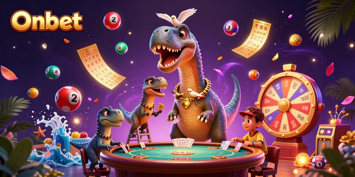 Experience excitement with Onbet's vibrant casino scene featuring engaging characters and dynamic game elements.