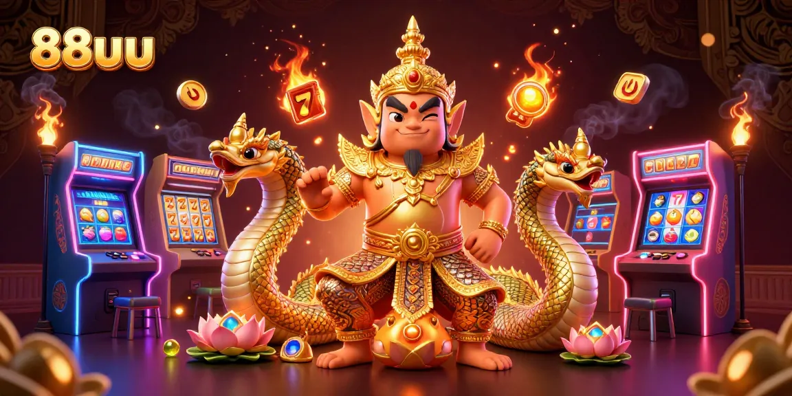 Experience thrilling gameplay with 88uu's vibrant casino scene showcasing dynamic characters and slot elements.