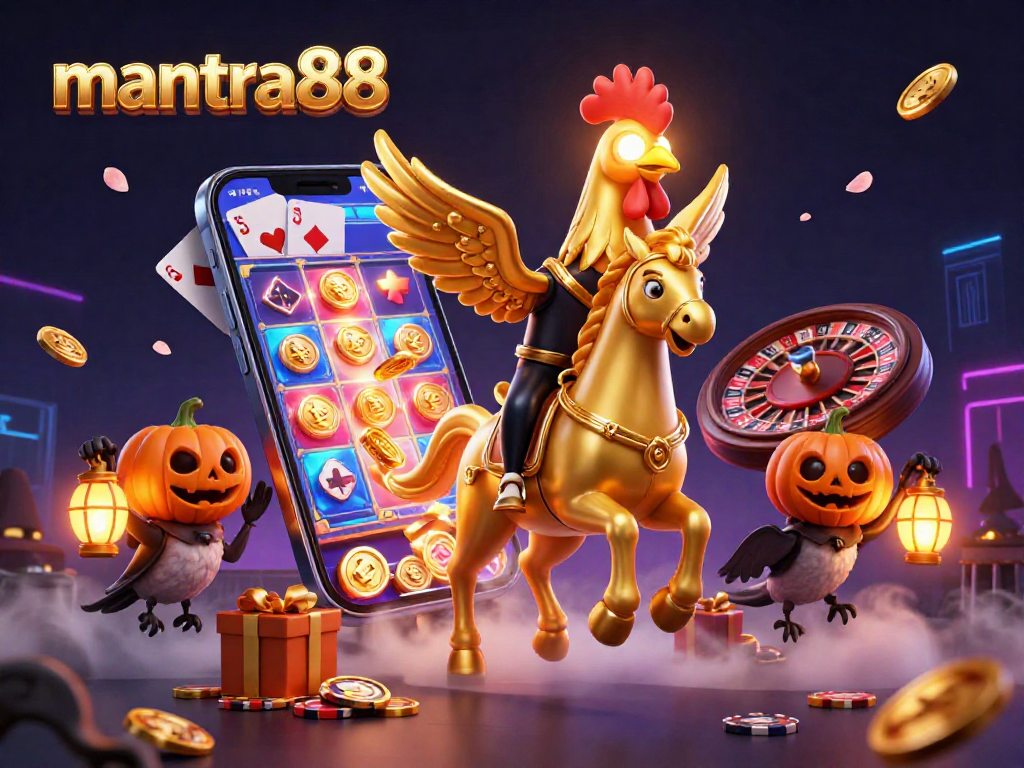 mantra88 engages players with a vibrant slot game scene featuring a golden rooster and mystical elements