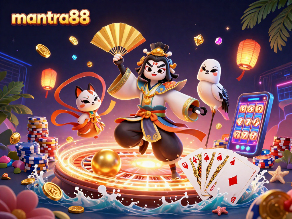 Experience the excitement of mantra88 with vibrant casino elements and stunning 3D visuals.