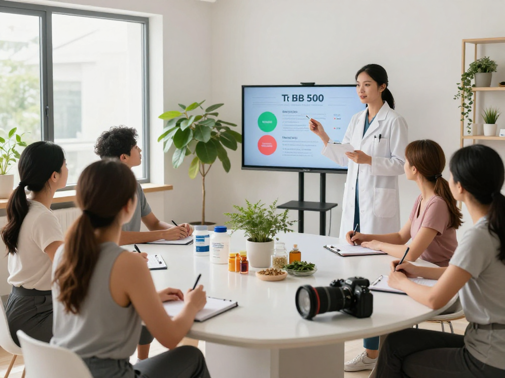 Engaging presentation on TB 500 benefits in a wellness studio