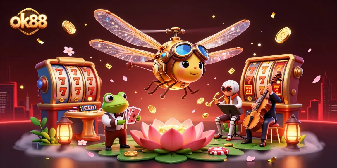 Experience thrilling gameplay at ok88 with our vibrant casino scene featuring unique characters and elements.