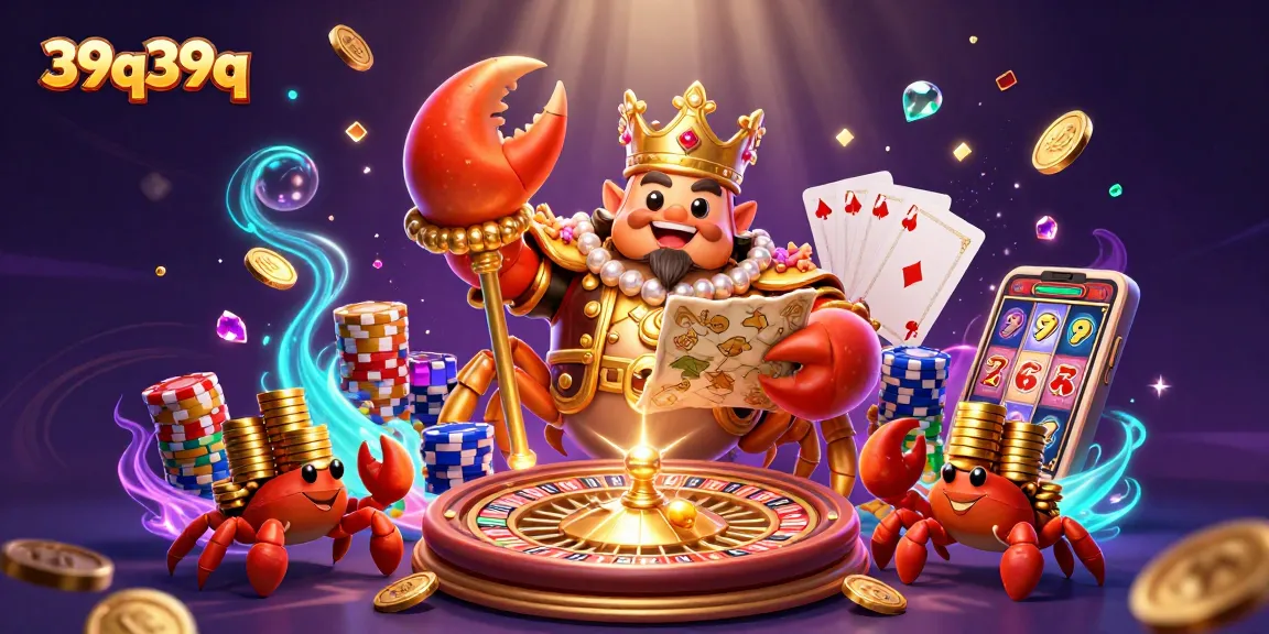 38q39q: ilustração 3D do imperador caranguejo em um cassino vibrante