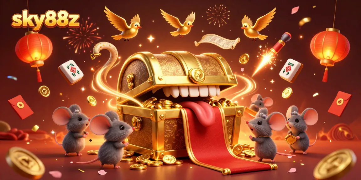 Experience the allure of sky88z with a vibrant 3D casino illustration featuring adventurous mice!