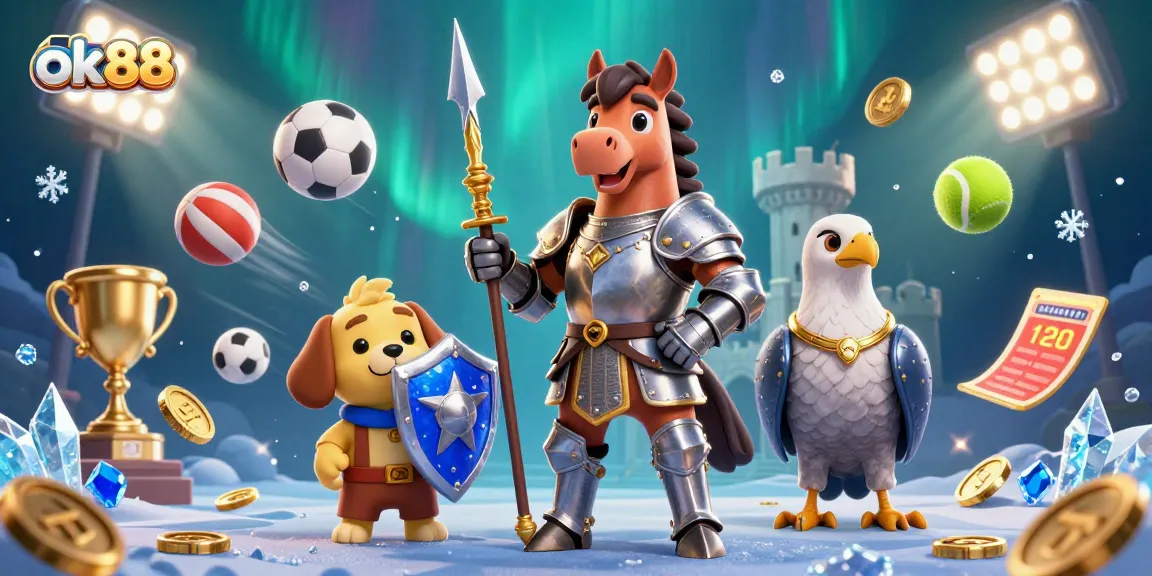 Engage with exciting gaming action at ok88, featuring 3D characters in a rich casino setting.