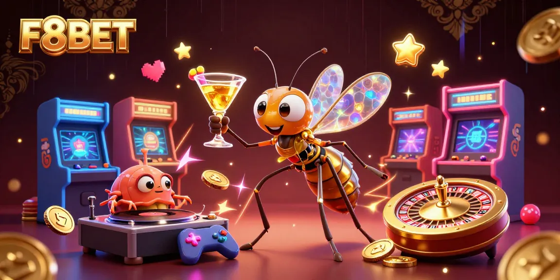 Engage with the thrilling F8BET casino experience, capturing a colorful fusion of animated elements in this vibrant digital art.