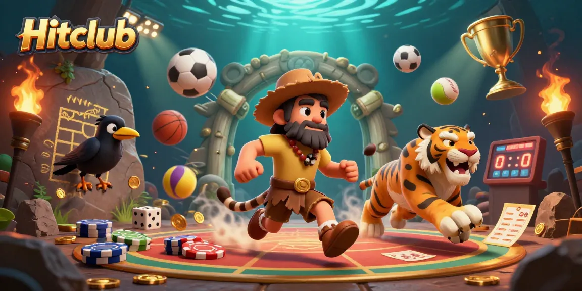 Hitclub invites players into thrilling action with vivid characters in a dynamic casino scene.