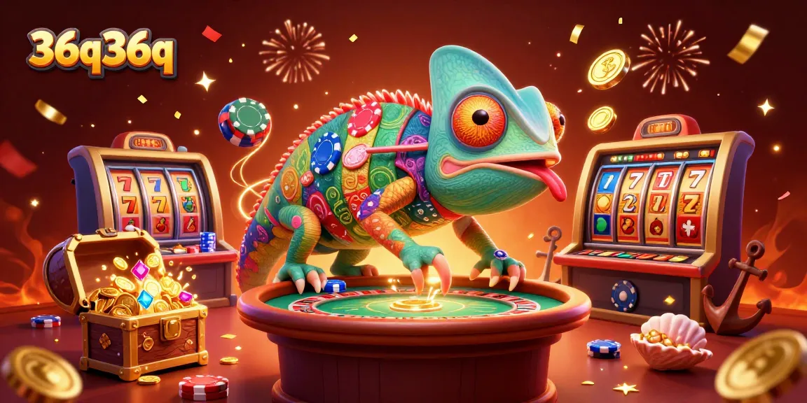 Engage in thrilling gameplay with 36q36q as the chameleon casino owner attracts golden coins.