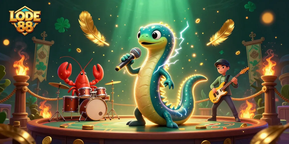 Experience LODE 88 at its finest with a dynamic underwater casino scene featuring an electric eel DJ