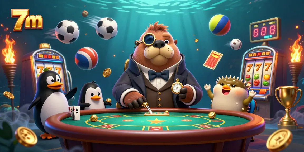 Bet on 7m with cartoon characters at a poker table featuring dynamic betting elements.