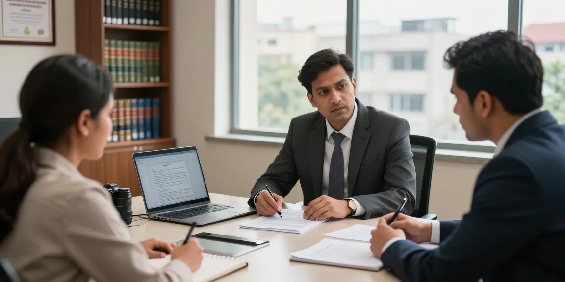 See a dedicated criminal lawyer engaging with a client in a professional law office.