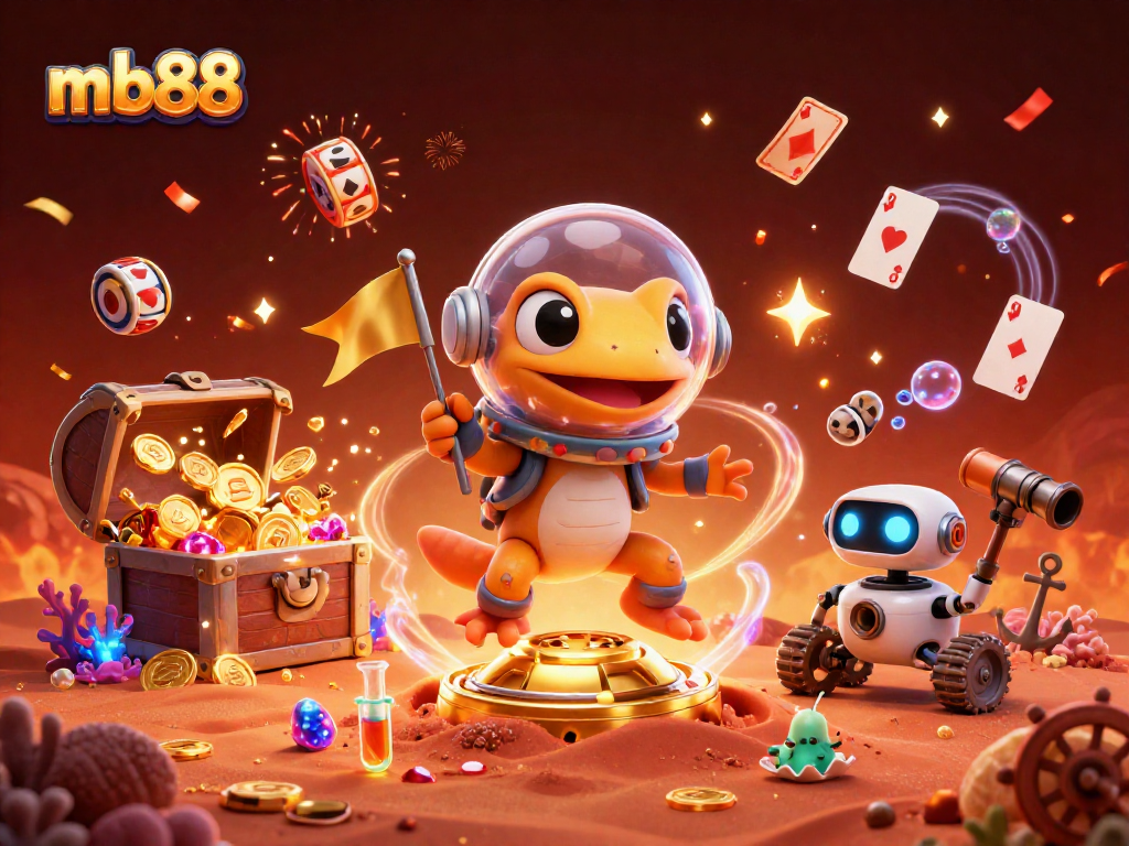 Engage with mb88 as a Martian gecko discovers a vibrant casino, bursting with excitement!
