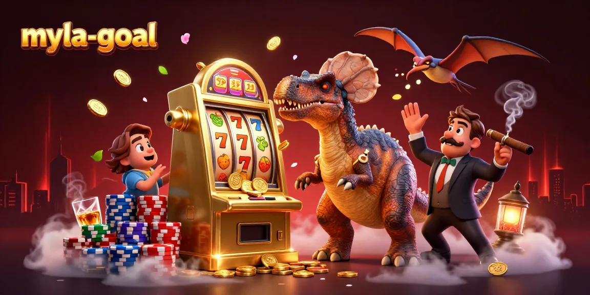 myla-goal showcases an exhilarating scene with a pachycephalosaurus winning jackpots.