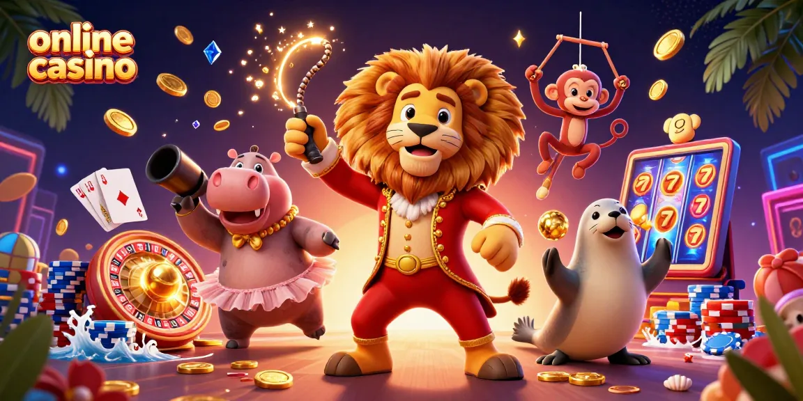 Gioca nei migliori online casino con simboli scintillanti e personaggi vivaci in un'illustrazione 3D.