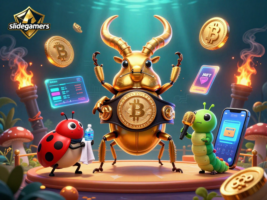 Engage with slidegamers as the golden stag beetle champions in a vibrant casino atmosphere