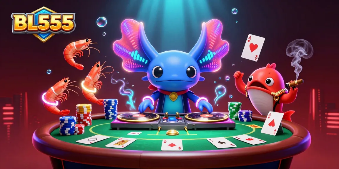 Engage with BL555 as vibrant characters spin a poker game in an underwater casino