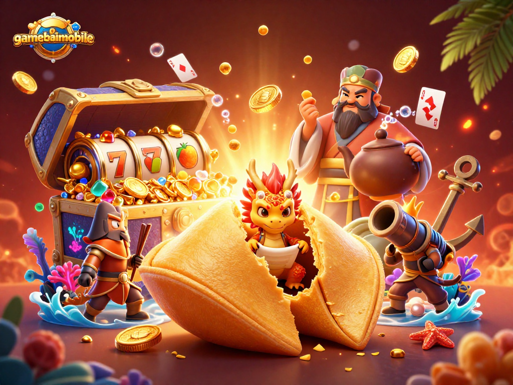 gamebaimobile elevates the gaming experience with whimsical 3D casino characters and gold-rich treasures