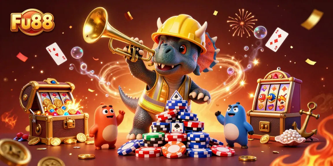 Win big with Fu88 while enjoying a vibrant 3D casino scene filled with excitement.