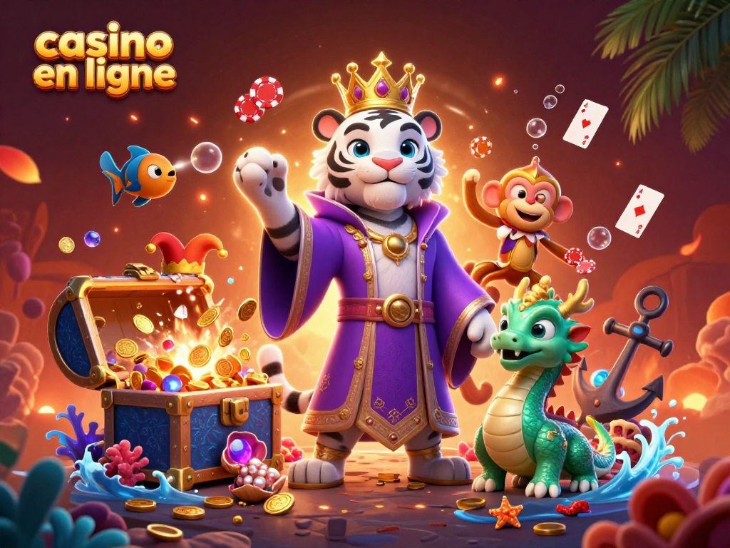 Découvrez les jeux de casino en ligne avec ce tigre majestueux et un dragon de jade animés.