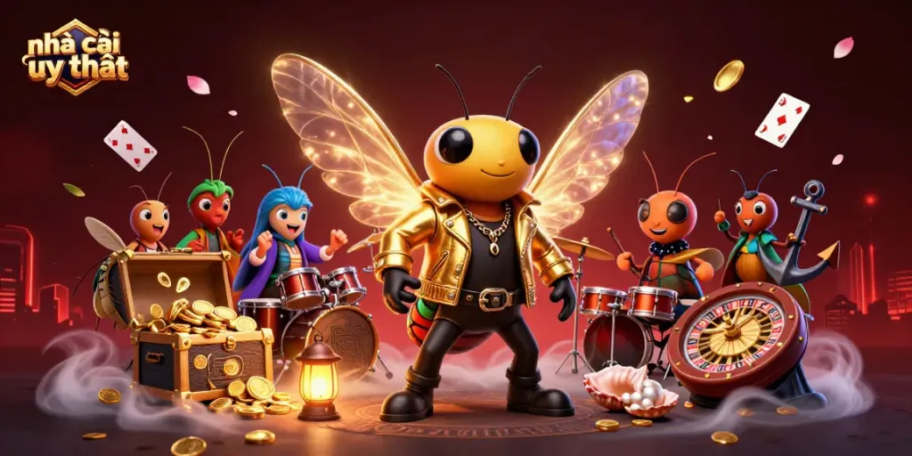 Join the exciting world of nhà cái uy tín with vibrant 3D casino characters and lively game elements.