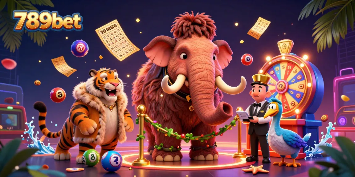 Experience excitement at 789bet with colorful lottery elements and vibrant casino characters.