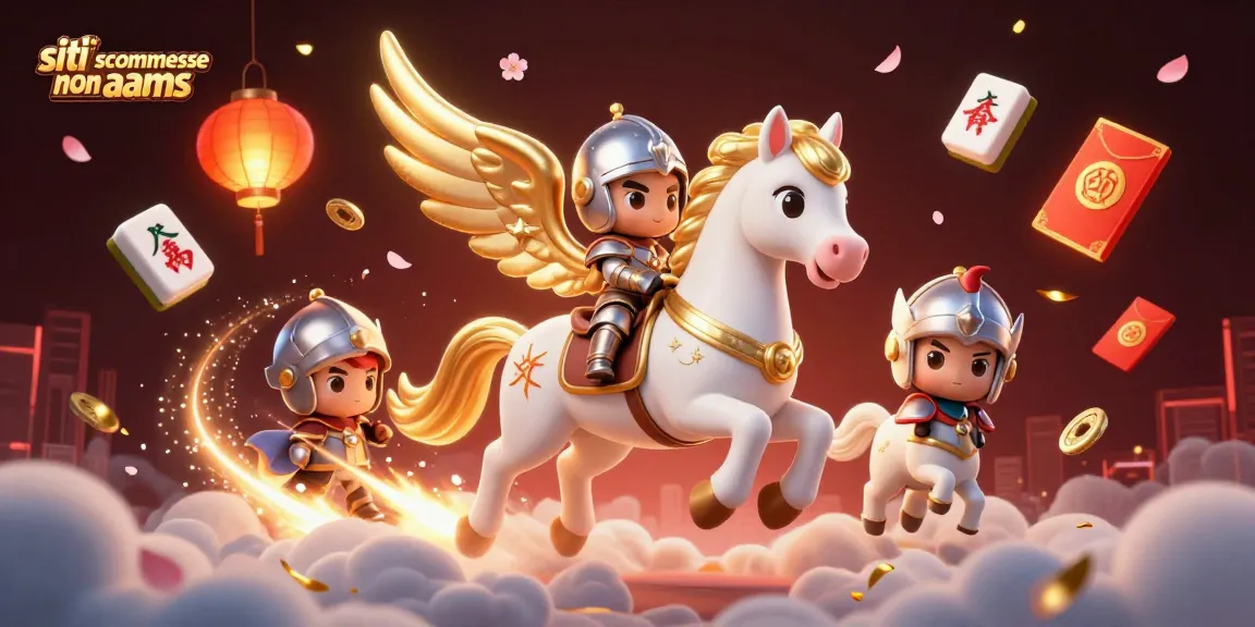Scommettere su siti scommesse non AAMS con un cavallo celestiale e un cavaliere armato circondati da elementi di gioco