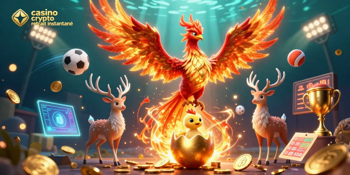 Retrait instantané dans un casino crypto avec le phoenix et éléments de jeu dynamique.