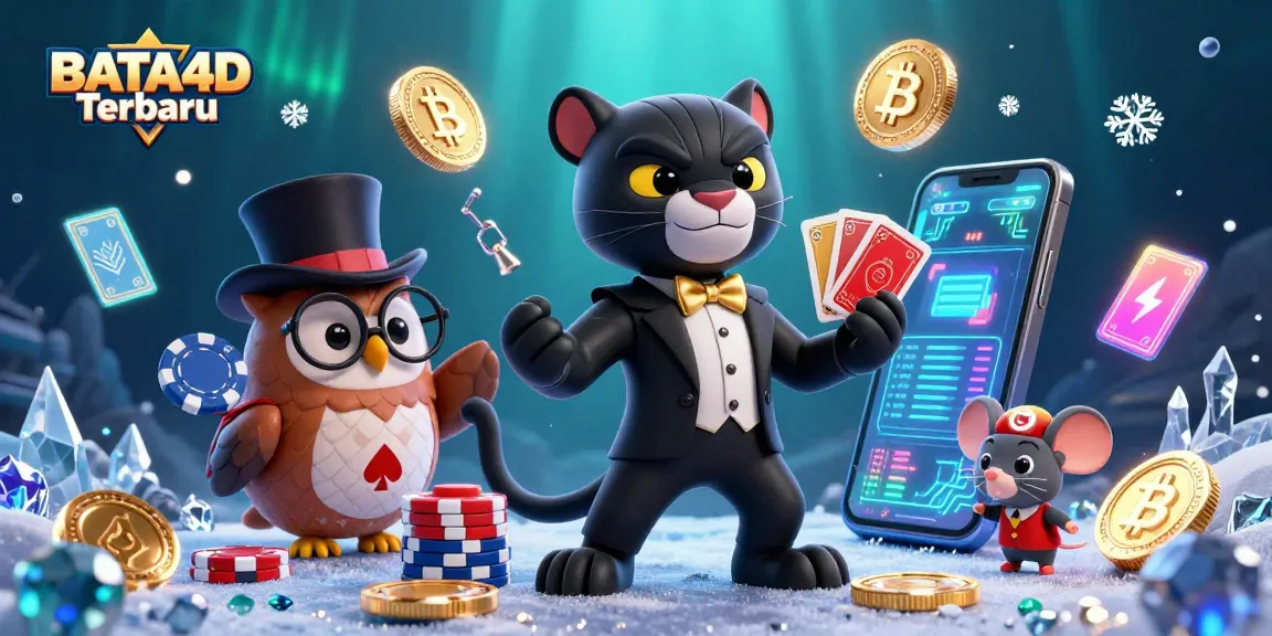 Engage with BATA4D Terbaru through this vibrant 3D illustration of a stylish panther elegantly dealing cards.