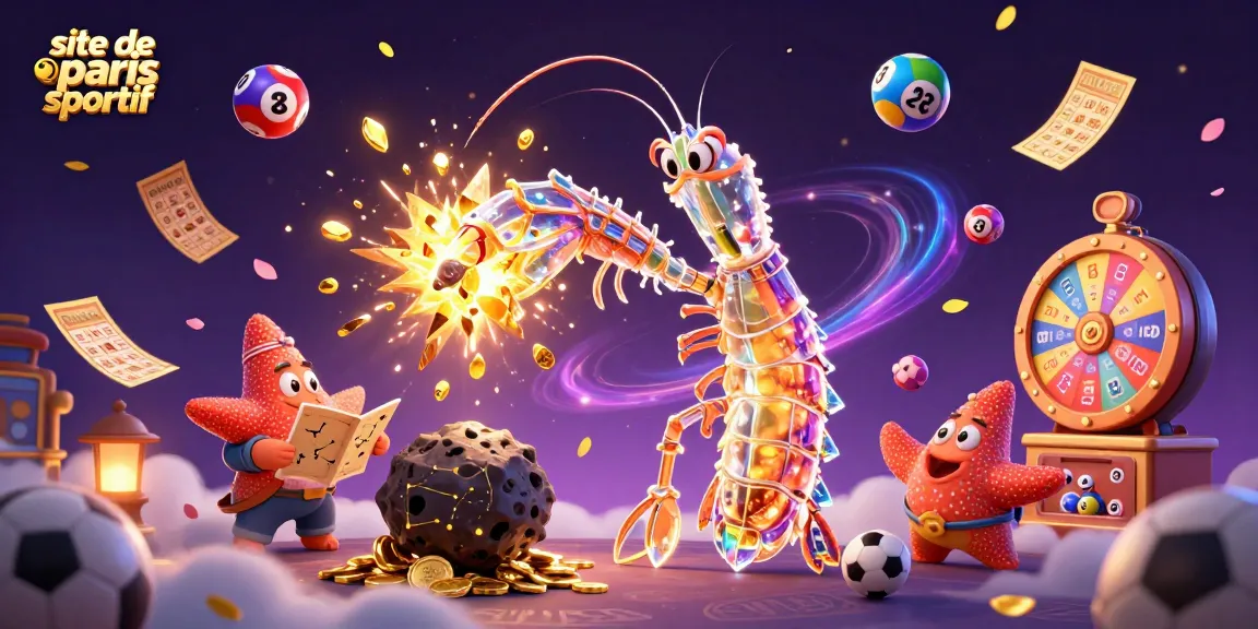Pariez sur un site de paris sportif avec des éléments dynamiques comme des trophées et des ballons colorés.