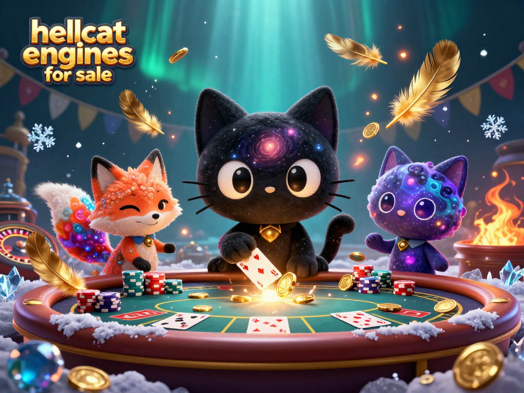 Bet on hellcat engines for sale while enjoying a vibrant casino scene filled with chips and cards.
