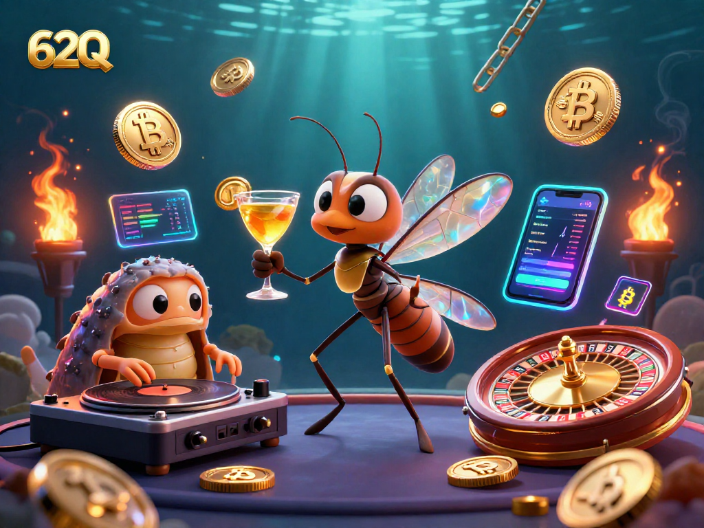 Jogue com 62Q e envolva-se em uma cena vibrante de cassino virtual com elementos de casino e cripto.
